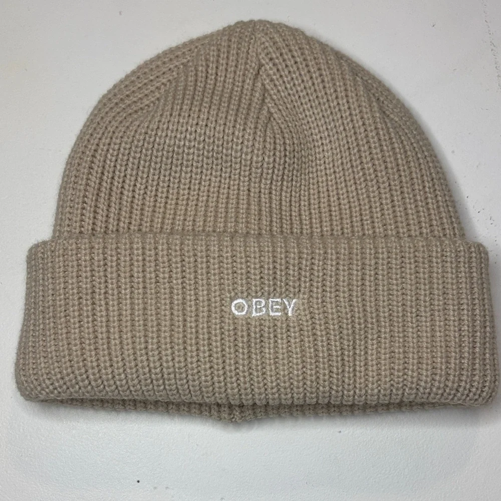 Obey Tan Knit Beanie